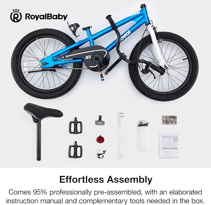 RoyalBaby Kids Bike EZ Freestyle Training Free Balance to Pedal Easy Learning Bicycle, 12-18 Inch for Toddlers to Big Kids