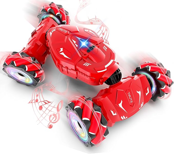RC Stunt Cars, Gesture Sensing Remote Control Car for 6-12 Boys Girls, 2.4Ghz Hand Controlled Car with Lights Music Sprayer, 360° Rotation, Drift, 4WD Off-Road, Birthday Xmas Gifts Toys for Kids