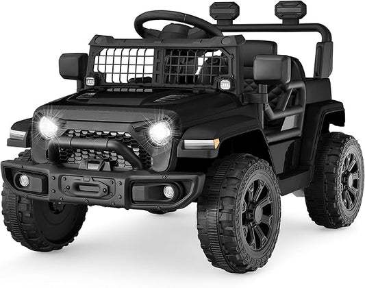 Best Choice Products 6V Kids Ride On Toy, Mini Truck, Electric Play Car w/Parent Remote Control, 4-Wheel Suspension, LED Lights, 2 Speeds, Functional Horn, 3.1MPH Max Speed - Black
