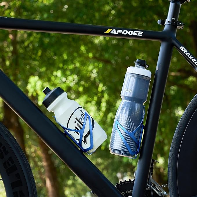 Corki Cycles Bike Water Bottle Holder Aluminum Alloy, Universal Bike Water Bottle Cage for Road, Mountain and Gravel Bikes - 2 Pack - Blue