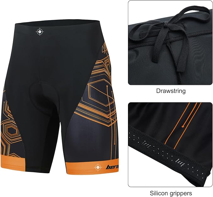 beroy Men's Comfortable Bicycle Cycling Pants, 3D Padded Bike Shorts