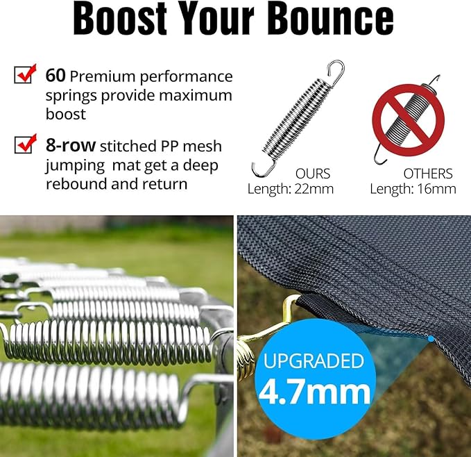 10 FT Trampoline for Kids, Outdoor Trampoline with Safe Enclosure Net and Waterproof Jump Mat Ladder for Park Kindergarten Indoor