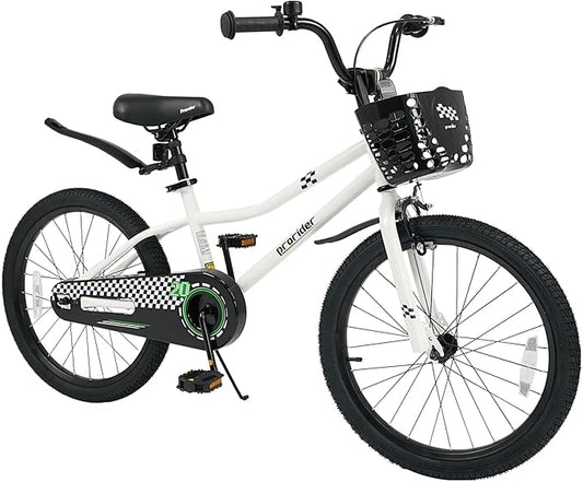 COSTWAY Kids Bike, 12 14 16 18 Inch Toddler Bike for Boys & Girls Aged 3-8 Years Old, Kids Bicycle w/Removable Training Wheels, Handbrake & Coaster Brake, Basket, Bell