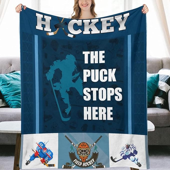 Hockey Gifts - Ice Hockey Blanket for Boys - Kids Throw Blankets for Girls - 50"x60" Soft Plush Throws for Children