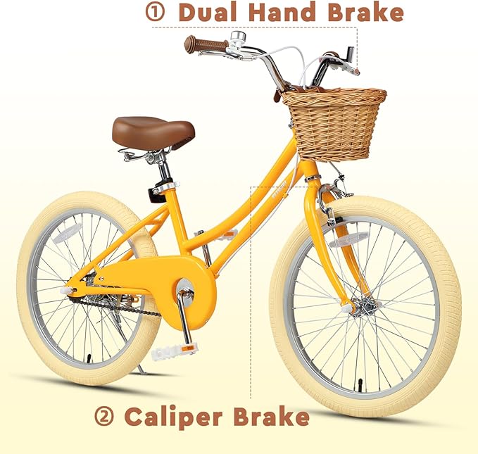 Petimini Girls Bike with Basket for 2-12 Years Old Kids, 12 14 16 18 20 Inch Bicycle with Bell Training Wheels Basket, Multiple Colors