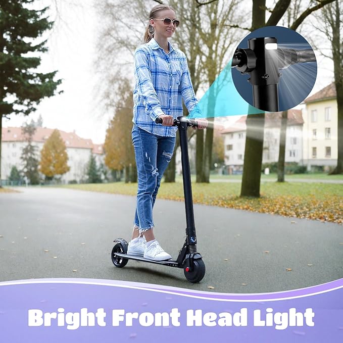 Caroma Electric Scooter for Kids Ages 6-14, 250W Motor Foldable Kids Electric Scooter,160 Mins Ride Time & 3 Speeds (6/10/15 Mph), LED Display & Dual Brake,Best Gift for Girls and Boys