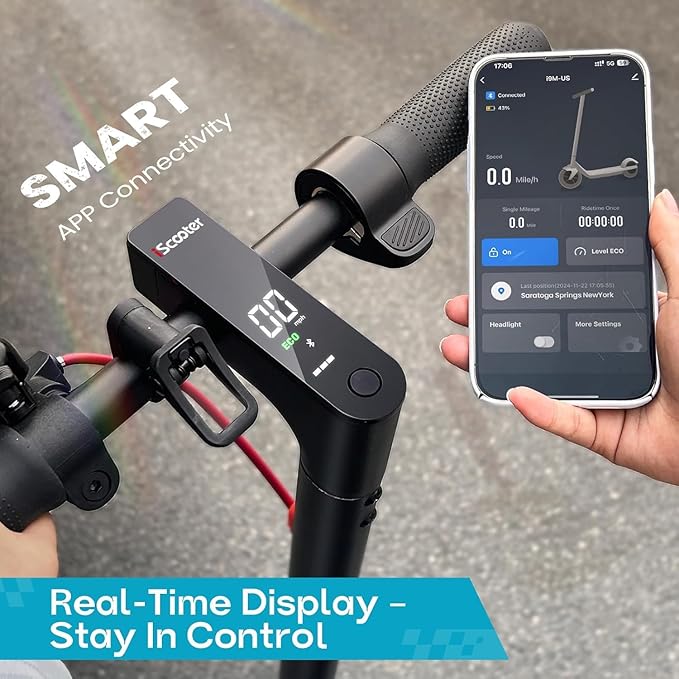 iScooter Electric Scooter for Adults, 23/18/12 Miles Long Range,22/19/18 Mph Top Speed, Commuting Electric Scooter with Cruise Control, Double Braking Systems Escooter for Adults and Teens