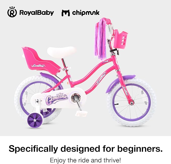Chipmunk Kids Bike Toddlers 12 14 16 18 Inch Wheel Bicycle Beginners Boys Girls Ages 3-11 Years, Multiple Color Options
