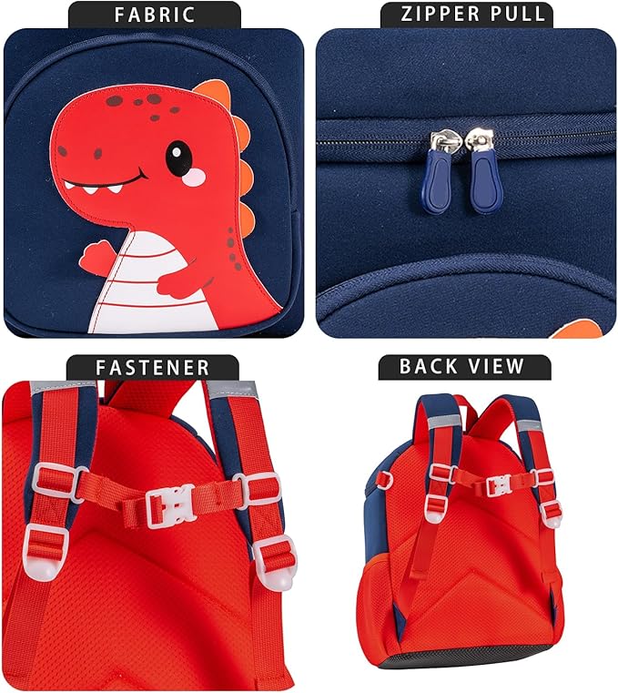 kids schoolbag with diving fabric and breathable pads - lightweight reflective backpack for boys and girls (red, Large)