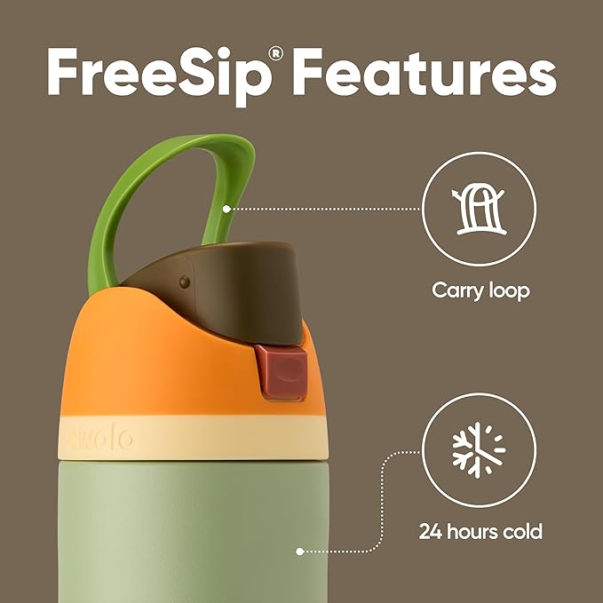 Owala FreeSip Insulated Stainless Steel Water Bottle with Straw, BPA-Free Sports Water Bottle, Great for Travel, 24 Oz, Camo Cool