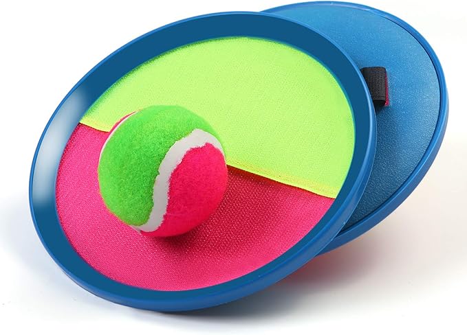 Aneco Toss and Catch Paddle Game Set Disc Paddles and Toss Ball Sport Game with Storage Bag, 6 Paddles and 6 Balls