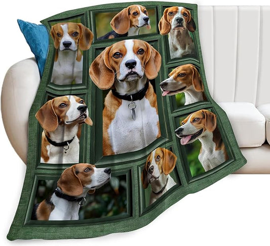 Beagle Blanket, Beagles Throw Blanket, Dog Gifts Blankets Stuff Fleece Flannel Plush for Men Boys Women Girls Lovers Adults Soft Bedding Gift for Sofa Bed Office Home Decor 60"x50"