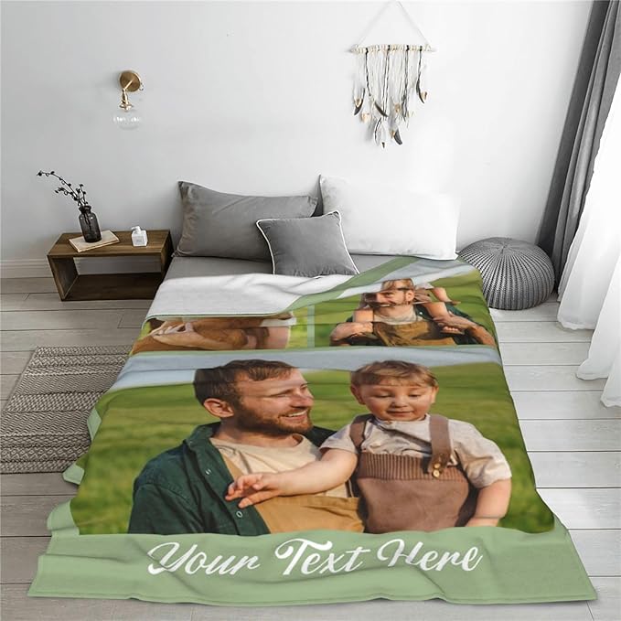 Custom Blanket with Photos, Personalized Blankets with Picture, I Love You Girlfriend Boyfriend Couples Gifts, for Birthday Christmas Women Men Adult Kids Mom Dad Wife Husband