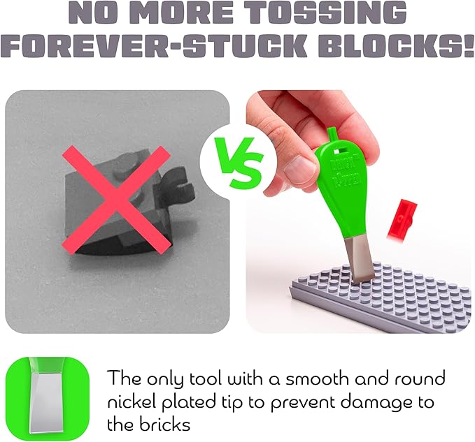 Brick Popper - World's Fastest Separator Tool - Efficient Remover for Kids and Adults - Perfect for Ages 6 and Up - Essential Brick Tool (Lime Green)