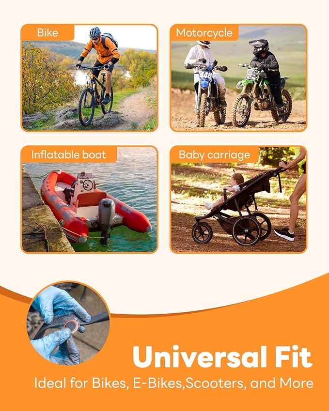 35 Pcs Bike Tire Repair Kit, Bicycle Inner Tube Patch Kit with Vulcanizing Patches, Tire Lever, Road Bike Flat Tire Patch Kits - Portable Case for Ebike, Motorcycle & Cycling Inflatable Tubes