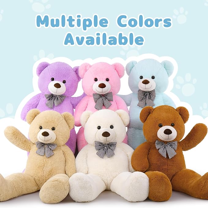 MaoGoLan Giant Teddy Bear 4 Feet,Adorable and Cuddly Big Bear Stuffed Animal 47", Classic Teddy Bear Plush Gift Decoration for Baby Shower,Party,Birthday,Valentines Day,Mint Green