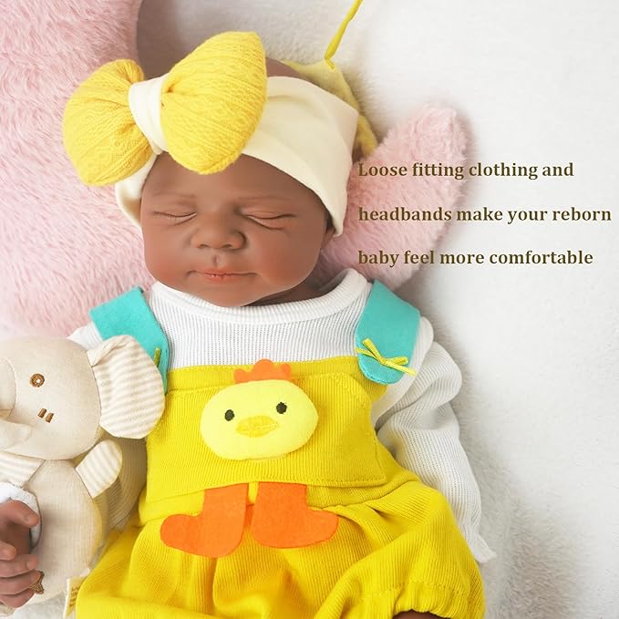 18.9 in Full Silicone Reborn Baby Dolls, 1:1 Lifelike Newborn Dolls Non Vinyl Realistic Reborn Toddler Dolls Boy Washable Sleeping Doll