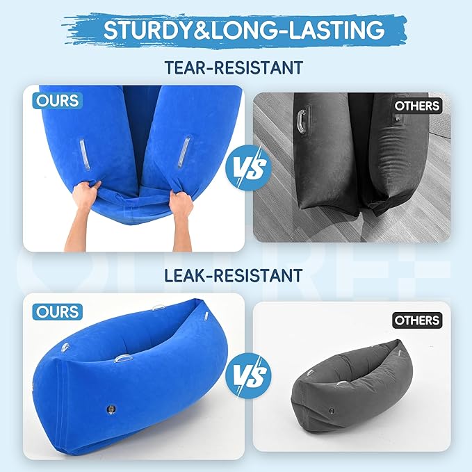 OUTREE Sensory Chair for Kids,60" Includes Electric Air Pump,Inflatable Sensory pod for Children, Sensory Toys for Kids with Autism,Sensory Peapod,Blue