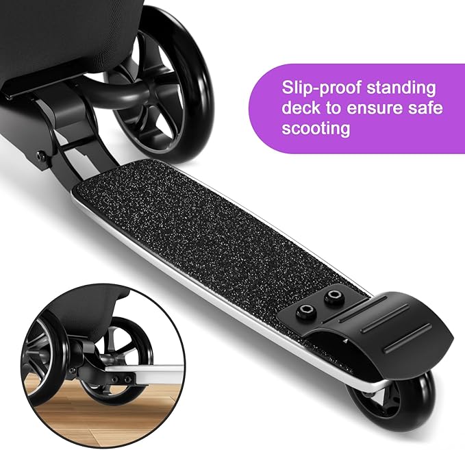 2-in-1 Ride-On Scooter Suitcase, Scooter Luggage for Kids Ages 5-12, Foldable & Lightweight Carry with LED Light-Up Wheels