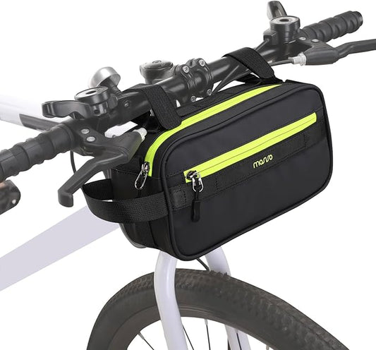 MOSISO Bike Handlebar Bag, Bicycle Frame Case, Multifunctional Waterproof Cycling Front Pouch with Shoulder Strap, Bike Crossbar Front Bag Storage Tool Bag for Women Men Road Mountain Cycling