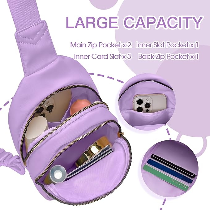 Birthday Gifts for 7 8 9 10 11 12 13 Year Old Girls Small Initial Sling Bag Cross Body Bag Fanny Pack for Girls