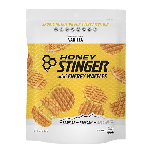 Honey Stinger Organic Mini Vanilla Waffles, Energy Stroopwafel for Exercise, Endurance and Performance, Sports Nutrition for Home & Gym, Pre and Post Workout, 1 Bag, 5.3 Ounce
