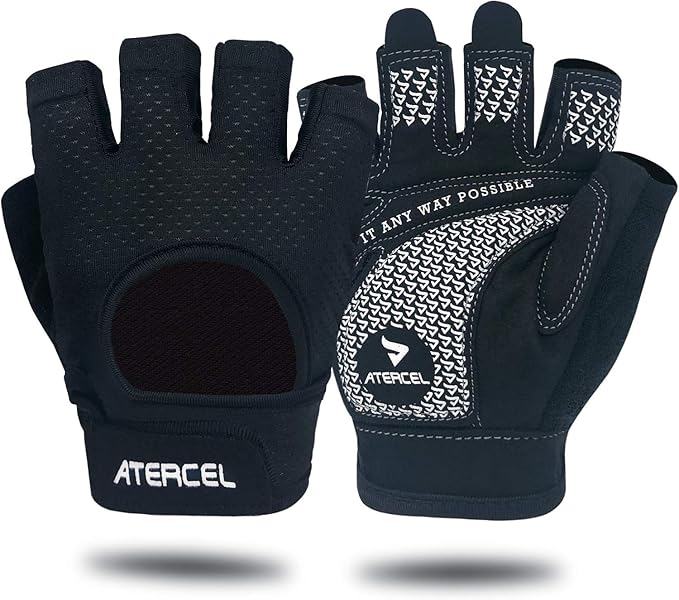 ATERCEL Weight Lifting Gloves Full Palm Protection, Workout Gloves for Gym, Cycling, Exercise, Breathable, Super Lightweight for Mens and Women