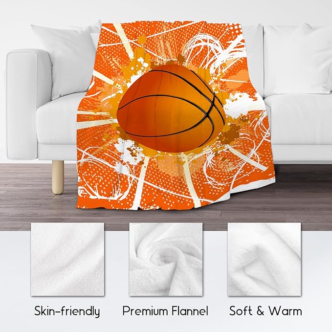 Basketball Blanket for Girls, Basketball Gifts for Girls, Sport Throw Blankets for Team Daughter & Her, Kids Throws for Couch Sofa Home Decor (40x50 Inch)