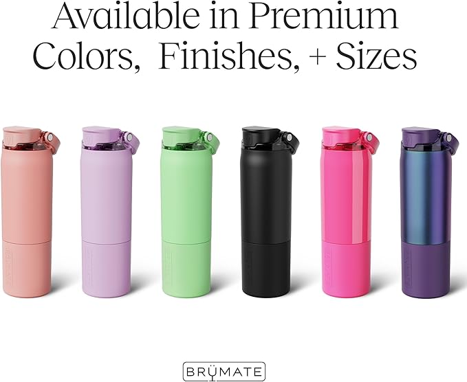 BrüMate Rise 35oz Water Bottle With Covered Silicone Straw | 100% Leakproof Insulated Water Bottle | Soft Sip Silicone Spout | Made of Stainless Steel | 35oz (Lilac Dusk)