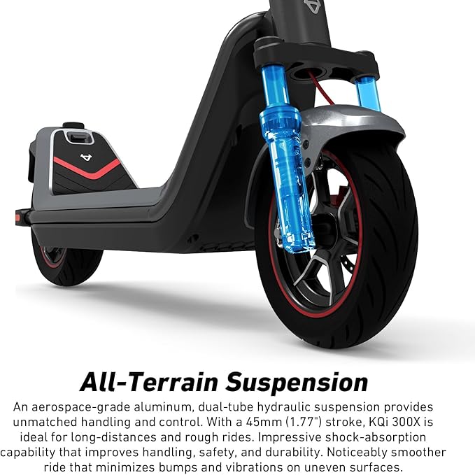 NIU K100F/K300X Electric Scooter Adults - 600W-900W Peak Power, 18-41 Max Range, Top 17.4-23.6 MPH, Portable E Scooter w/Suspension for Commute, Sup. Turn Signal, Folding Handlebars(Only K100F)