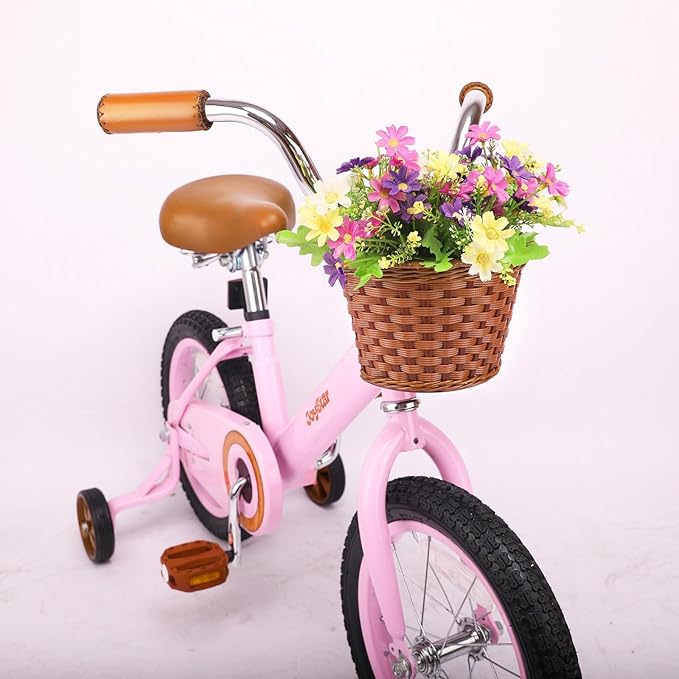 JOYSTAR Classic Style Kids Bike with Training Wheels & Basket, 12 14 16 Inch Girls Bike for 2-7 Years Old, Kids' Bicycles