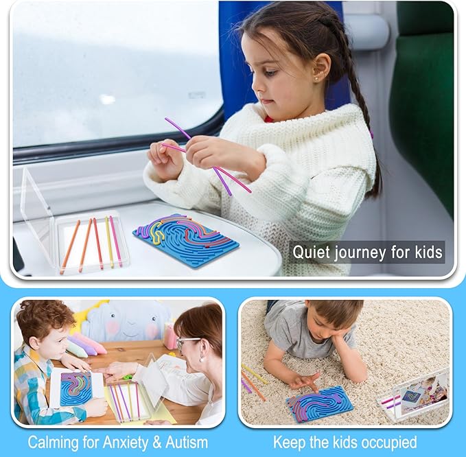 Sensory Fidget Toys for Kids Toddler Boys ,Sensory Activity Board for Stress Anxiety Autistic ADHD, Calm Down Travel Airplane Essentials Toys for 3+ Year Old, Stuffers Gifts for Teen Girls