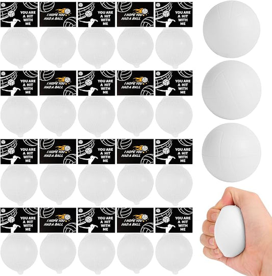 LiYiQ 24Pcs Volleyball Party Favors 2.36 Inch Volleyball Stress Balls for Kids Volleyball Birthday Favors Foam Volleyball Birthday Decorations Volleyball Goodie Bag Stuffers