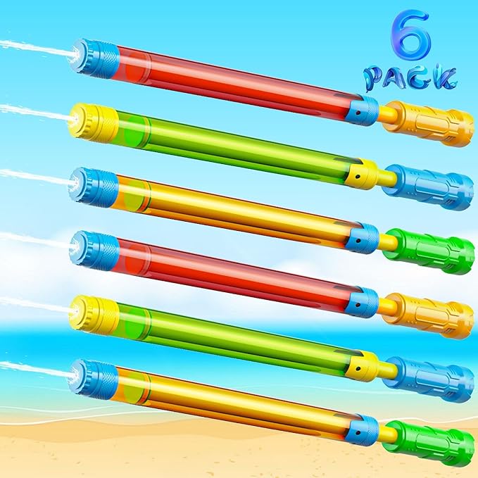 LQYoyz Water Soaker Blaster -16.5'' Bulk Squirt Gun for Kids Adults Water Game Fighting Toys for Summer Swimming Pool Beach Outdoor Activity 6 PCS