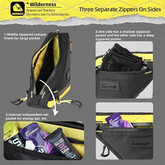 Rhinowalk Bicycle Front Frame Bag Bike Under Top Tube Triangle Bag Lightweight 1.7L Cycling Accessories Nylon Pack Pouch for Mountain Road Bike