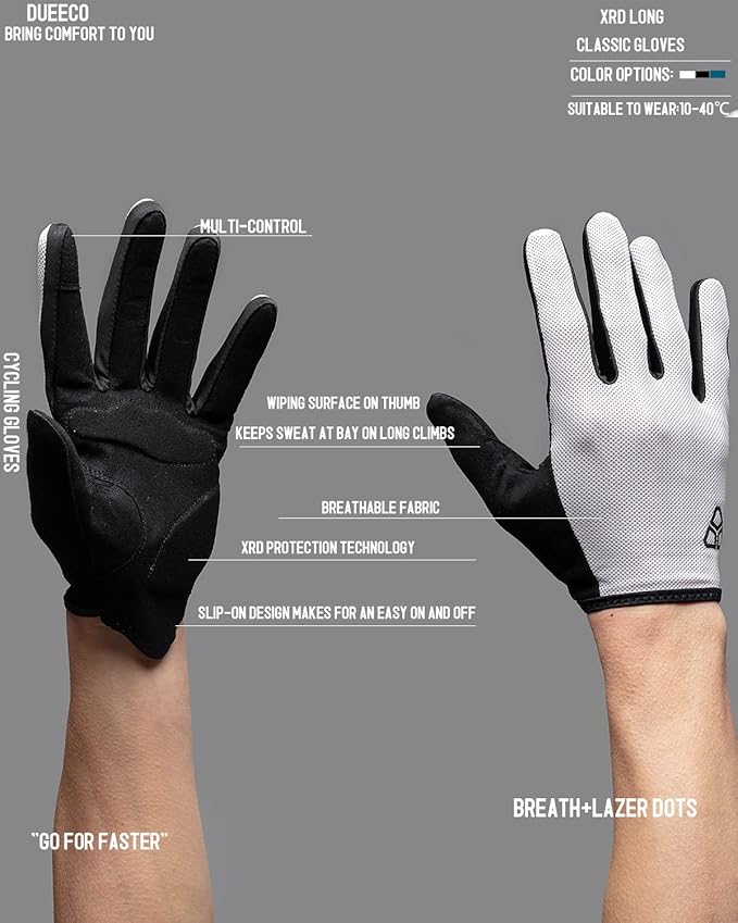 Cycling Gloves - Men & Women's Bike Gloves with 3MM XRD Palm Padding, Touch Screen Compatible for Mountain & Road Biking