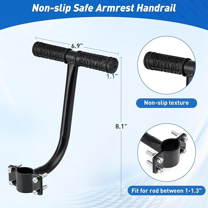 ZHOUWHJJ Bicycle Rear Seat Cushion Armrest Footrest Set, Kid Child Carrier Bicycle Baby Seat, Including Cushion and Backrest, Armrest Handrail, Footrests, Bell, Black