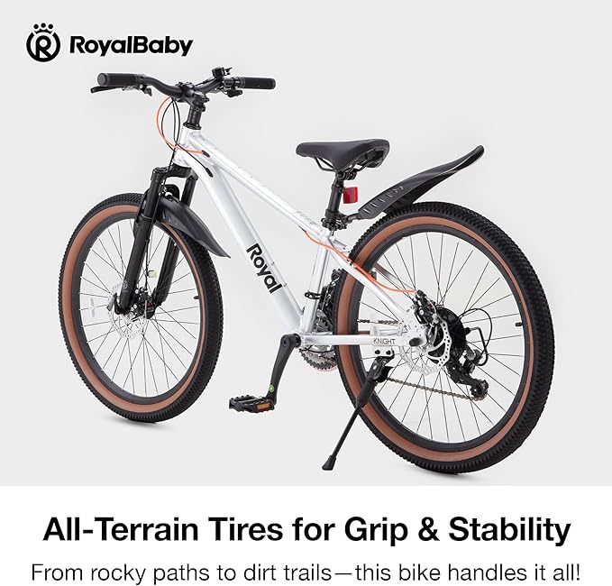 RoyalBaby Kids Mountain Bike for Boys and Girls, Ultra-Light Aluminum 20-24 Inch Wheel Bicycle for 6-14 Years Old Children, 7/21-Speeds Drivetrain