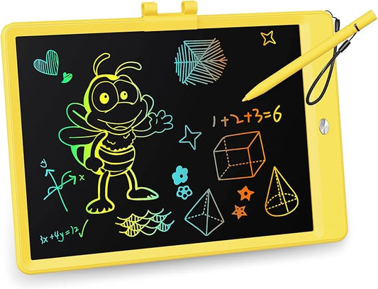 KOKODI LCD Writing Tablet, 10 Inch Colorful Doodle Board Drawing Tablet, Erasable Reusable Electronic Drawing Pads, Educational and Learning Toy for 3-6 Years Old Boy and Girls
