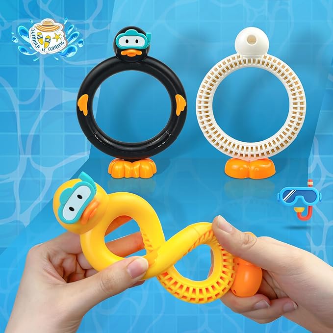 Duck Swimming Diving Pool Toys for Kids Ages 4-8, 3pcs Training Sinking Throwing Dive Pool Rings for Kid Diving, Summer Underwater Toys Sinking Pool Toys for Kids Ages 8-12(Duck Rings)