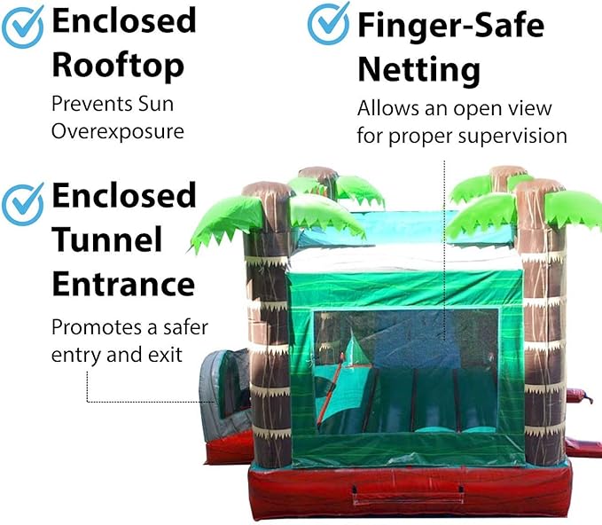 TentandTable Inflatable Bounce House Water Slide for Kids 5-12 Large, Commercial Grade Mega Bouncy Castle for Adults, Jump House, Includes Electric Air Blower, 32' L x 16' W x 15' H, Red Marble