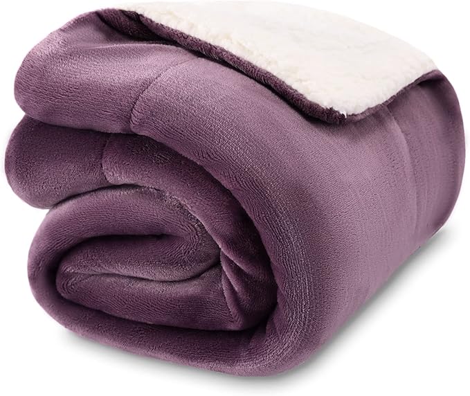 NANPIPER Baby Sherpa Blanket,Warm Toddler Throw Blanket,Soft Newborn Fleece Blanket for Winter (Cassis Purple,30x40 inches)