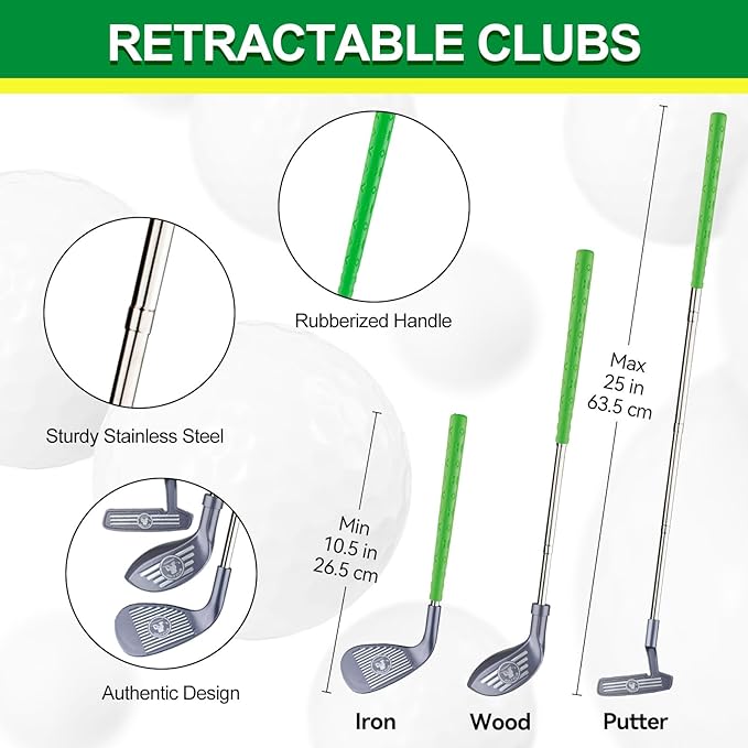 Liberry Toddler Golf Set for 3 4 5 6 Years Old Boys Girls, Adjustable Kids Golf Clubs Set with Putting Mat & Storage Bag, Outdoor Indoor Sports Toys Christmas Birthday Gifts