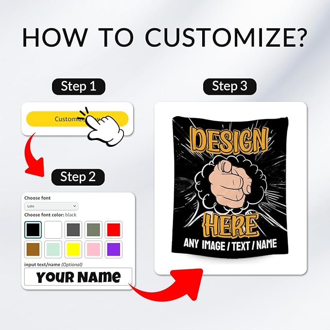 Personalized Photos Blanket - Custom Picture Blankets Gifts for Men Boys Teens - Cozy Fleece Throw for Couch, Office - 4 Sizes