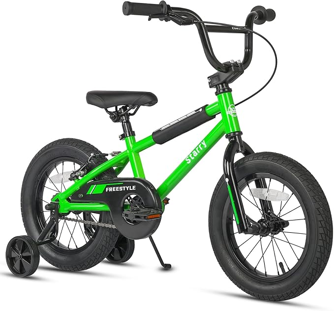 12 14 16 18 Inch Kids Bike BMX Style Bicycle with Training Wheels Coaster Brake for 2-10 Years Old Toddlers Boys Girls Multiple Colors