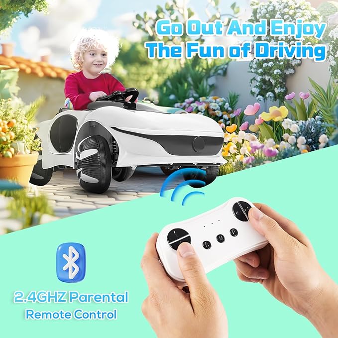 SEALIGHT 12V Kids Ride On Car Truck w/Parent Remote Control, Electric Car for Kids Children Ride On Truck Toddler Electric Vehicle with Double Doors/Safety Belt/LED Lights/Music Player/Bluetooth