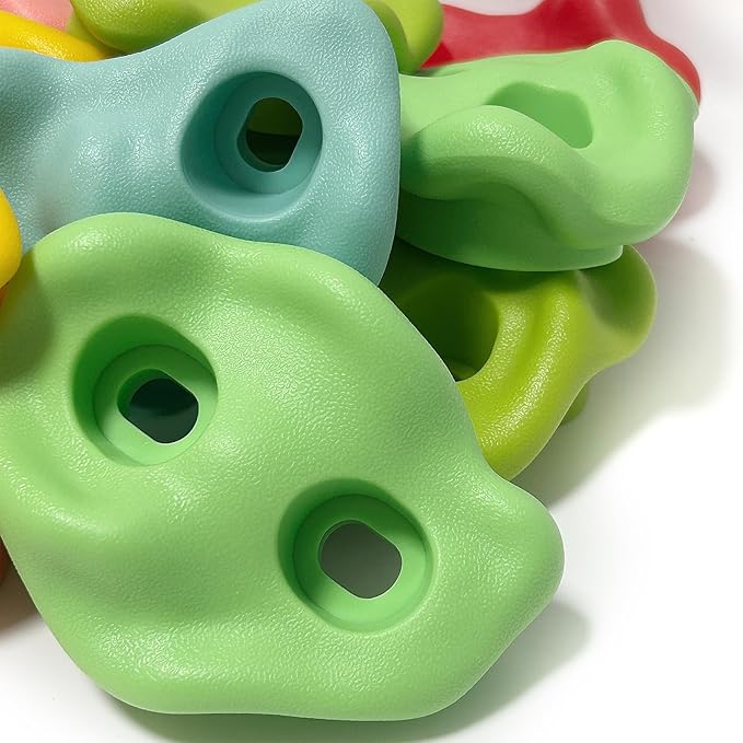 20 PCS Rock Climbing Holds for Kids, Extra Large Climbing Rock Wall Grips, Adult Rock Wall Holds Rock Wall Climbing Kit with Hardware for Indoor and Outdoor Climbing Wall Holds（Pastel Color）