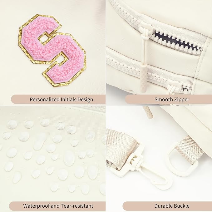 Birthday Gift for 5 6 7 8 9 10 11 12 13 14 15 16 Year Old Girls Fanny Pack Crossbody Bags for Women,Cute Trendy Stuff - Cream,S