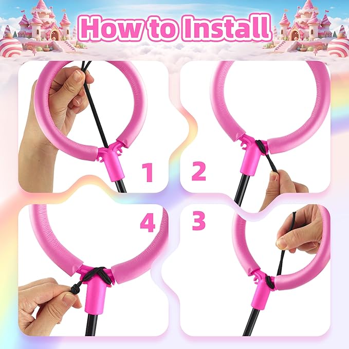 Ankle Skip Ball for Kids, Foldable Skip Ball with Colorful Flash Wheel, Indoor & Outside Game Toys, Christmas Birthday Gifts Toys for Girls and Boys Age 4 5 6 7 8 9 10 Years Old