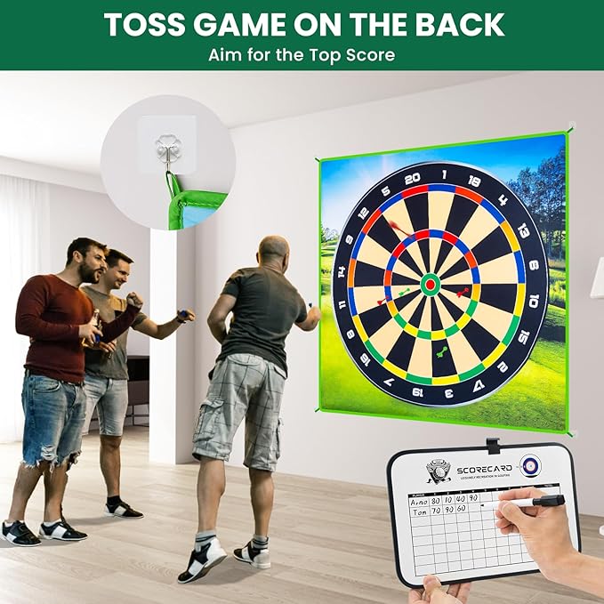 Battle Golf Game Set Chipping Game Practice Mat Games for Backyard Fun and Swing Training, Golf Hitting Mat Play for Golf Parties and Kids Family Activities Outdoor